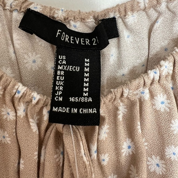 NWT Forever 21 Floral Long Sleeve Smocked Blouse - Picture 3 of 7